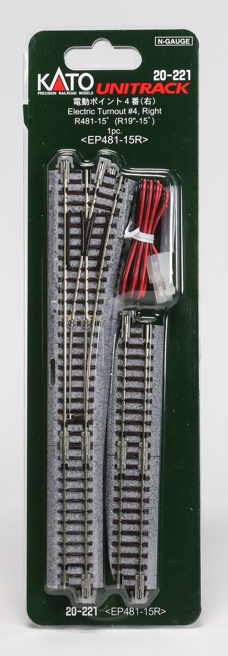 Kato N-Scale Kato USA, Inc. N #4 Remote Right-Hand Turnout, KAT20221 Train Track